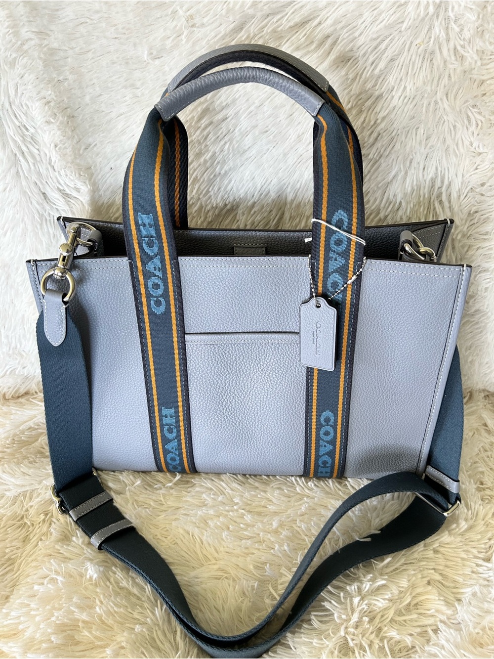 Coach Smith Tote Pebbled Leather Satchel with Branded Straps - Picture 2 of 9